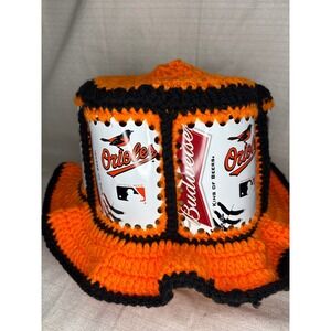 Baltimore Orioles Budweiser Beer Can Crocheted Hat Novelty Collectible‎